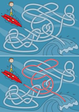 Sörfçü labirent resimli