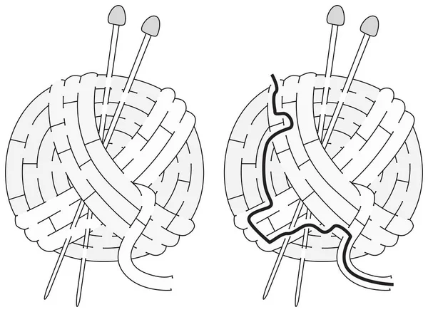 Mudah wol labirin bola - Stok Vektor