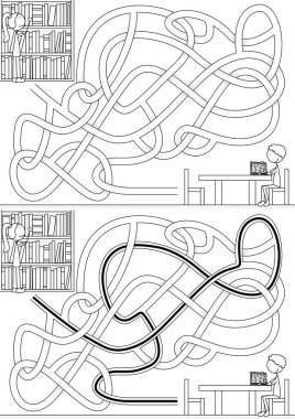 Kütüphane labirent resimli