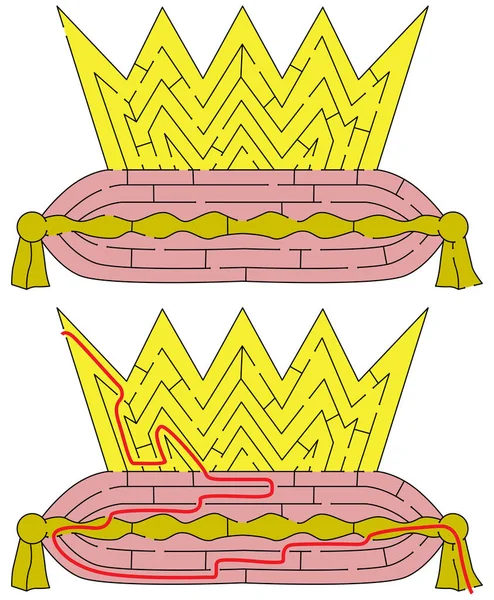 Jednoduché bludiště korunu — Stockový vektor