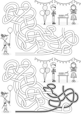 Kostüm partisi labirent