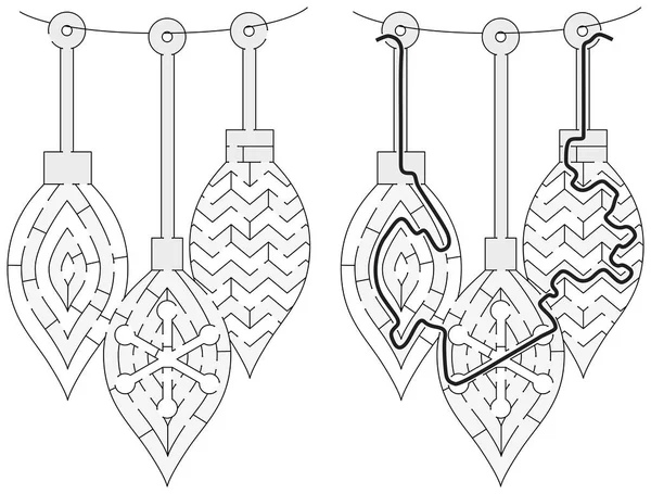 Mudah hiasan Natal labirin - Stok Vektor