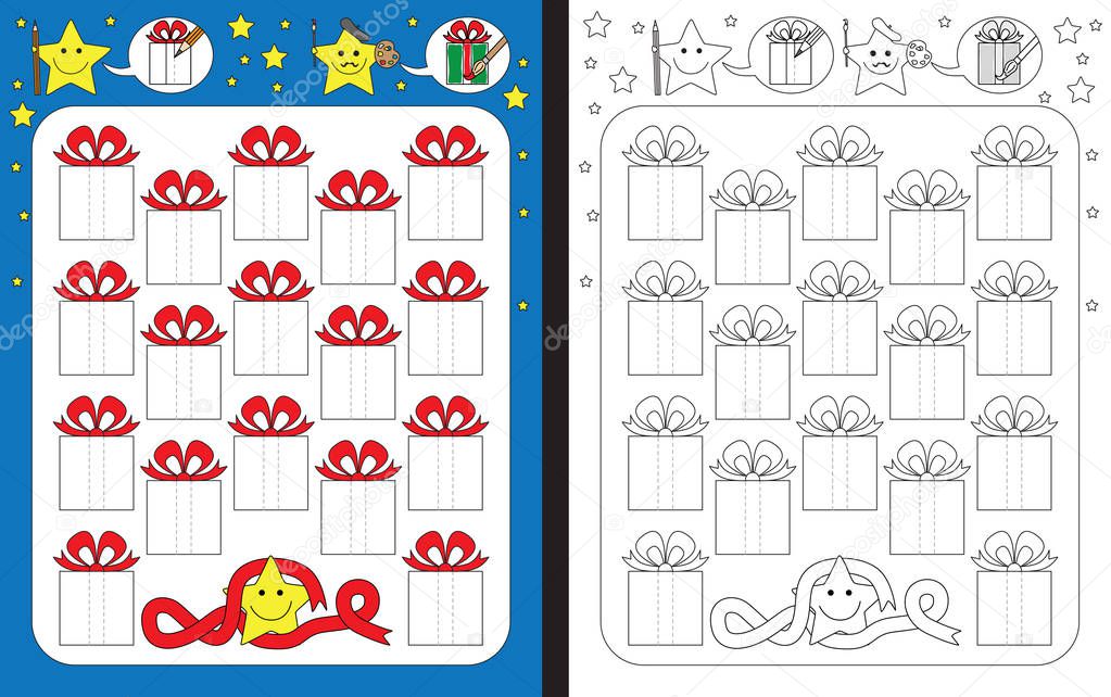 Illustrated preschool worksheet