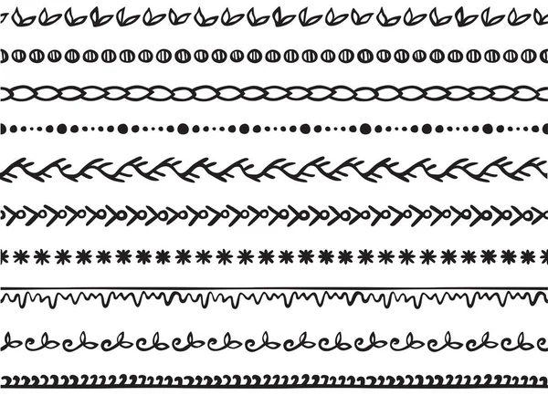 Иллюстрированные бесшовные границы — стоковый вектор
