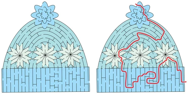 Zimní čepice bludiště — Stockový vektor