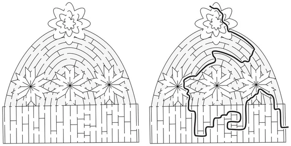Zimowa Czapka labirynt — Wektor stockowy
