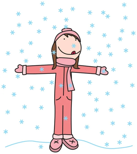 Ευτυχισμένο παιδί το χειμώνα — Διανυσματικό Αρχείο