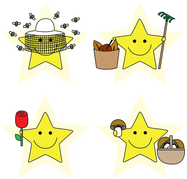Illustrated little stars — Stock Vector