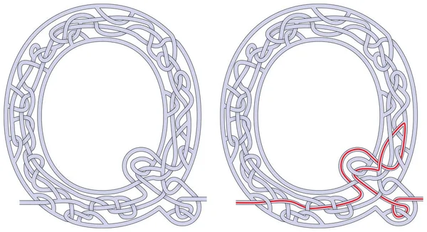 Labirent harf Q — Stok Vektör