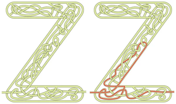 Labirent harf Z — Stok Vektör