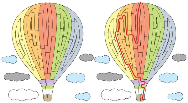 Horkovzdušný balón bludiště — Stockový vektor