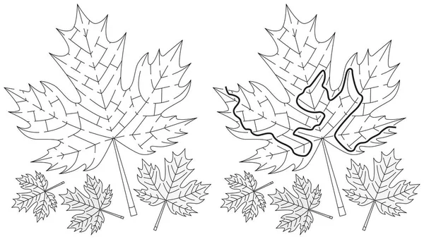 Könnyű maple leaf labirintus — Stock Vector