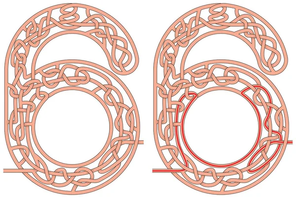Labyrinth sechs — Stockvektor