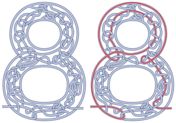 Laberinto ocho — Vector de stock