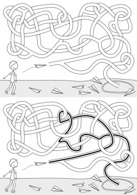 Kağıt Uçak labirent