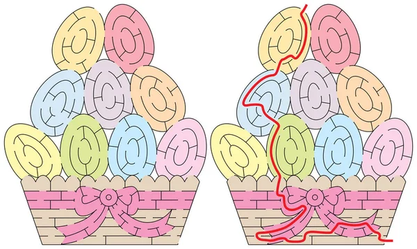 Easy Easter eggs maze — Stock Vector