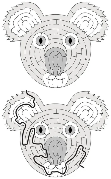 Mudah koala labirin - Stok Vektor
