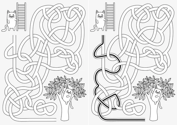 Lite cat maze — Stock vektor