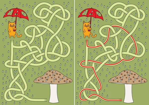 Petit labyrinthe de chat — Image vectorielle