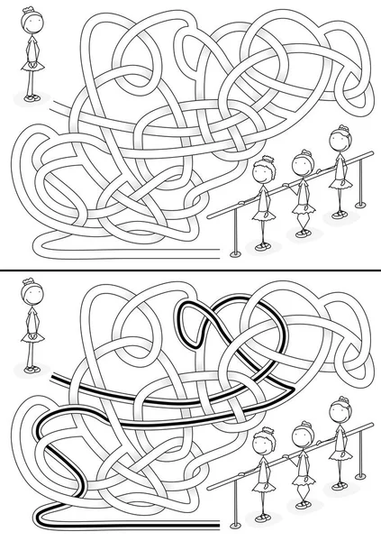 Balerinler labirent — Stok Vektör