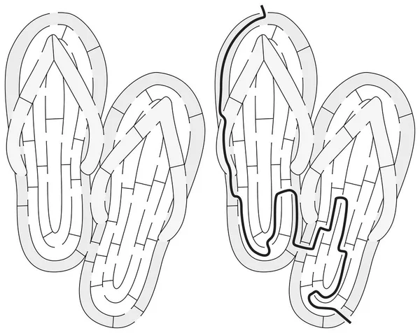 Fácil chinelos labirinto —  Vetores de Stock