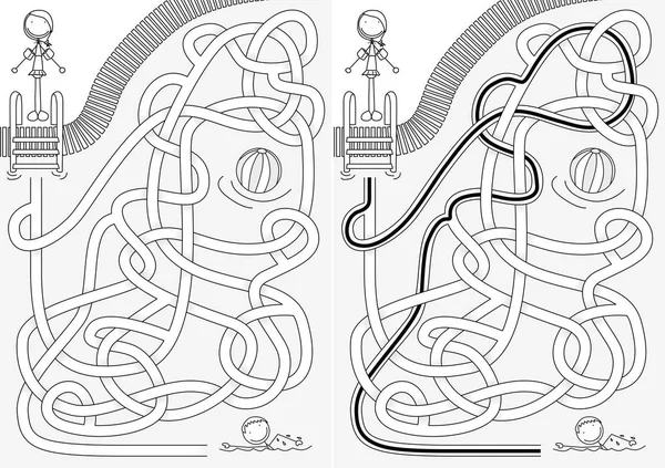 Лабиринт у бассейна — стоковый вектор