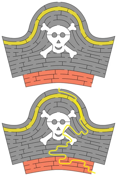 Labyrinthe de chapeau pirate — Image vectorielle