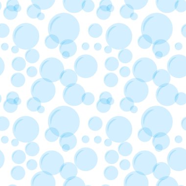 Beyaz zemin üzerinde resimli sabun baloncuklarından yapılmış kusursuz desen