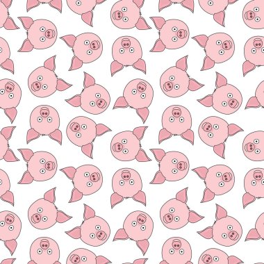 Çizgi filmlerdeki beyaz domuzlardan yapılmış kusursuz bir desen.