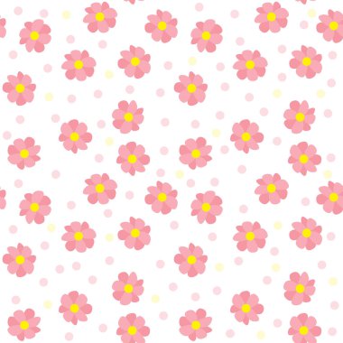 Beyaz üzerine resimli çiçeklerden yapılmış kusursuz desen