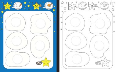 İnce motor becerilerini geliştirmek için okul öncesi çalışma çizelgesi - kesik yumurta sarısı çizgileri