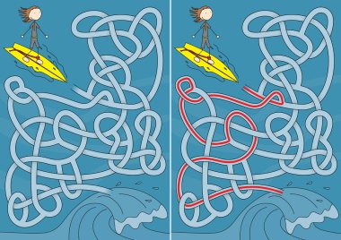 Çözümü olan çocuklar için sörf labirenti