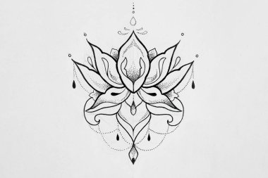 Lotus beyaz arka plan üzerinde taslağını.