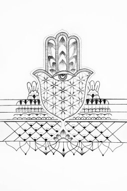 Hamsi beyaz arka plan üzerinde taslağını.