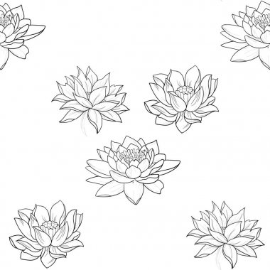 Çiçekler beyaz bir arka plan üzerinde sorunsuz güzel desen.