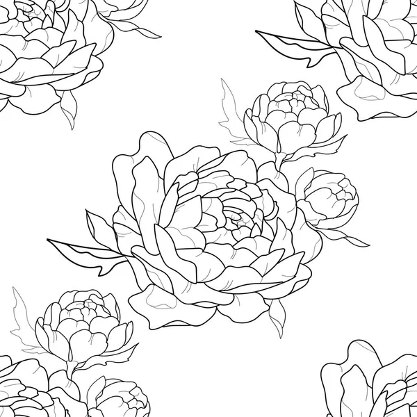 Seamless beautiful pattern of flowers on a white background. — Stock Vector