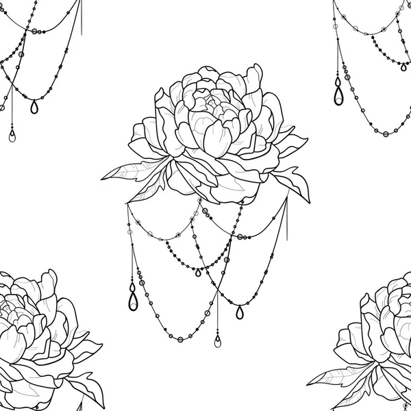 Patrón hermoso sin costuras de flores sobre un fondo blanco . — Archivo Imágenes Vectoriales