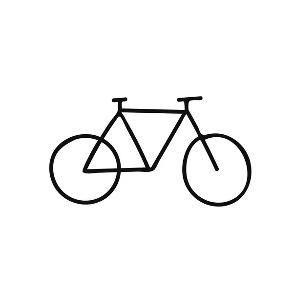 Skizze einer Silhouette eines Fahrrads auf weißem Hintergrund. — Stockvektor
