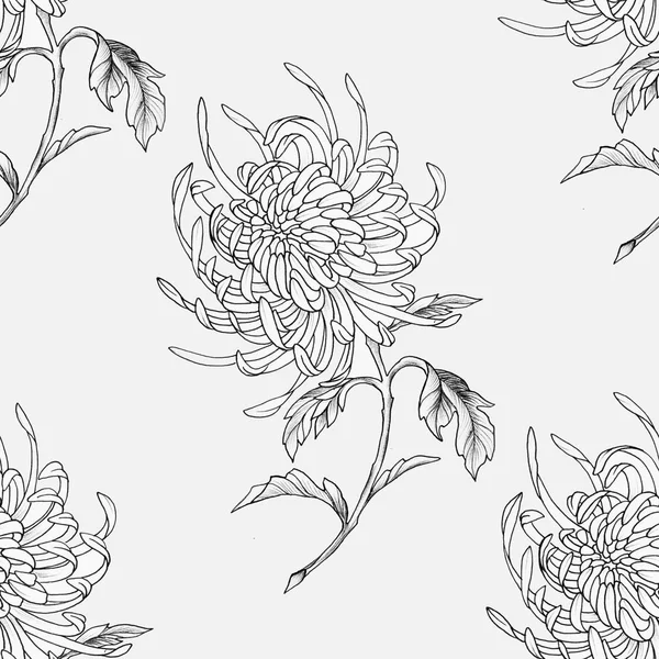 흰색 바탕에 아름 다운 꽃의 완벽 한 패턴. — 스톡 사진