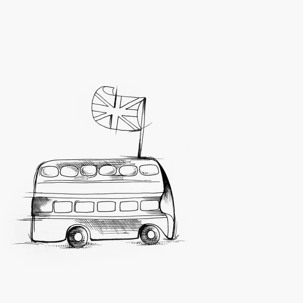 Sketch angol busz fehér háttér. — Stock Fotó