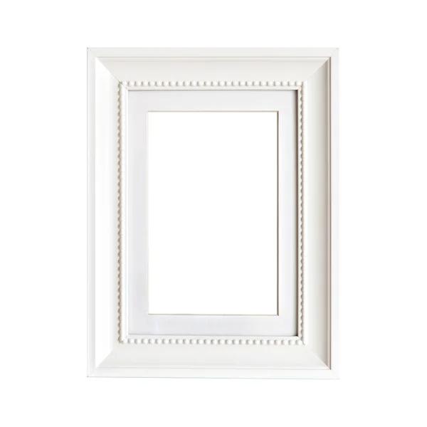 Ornate white frame isolated — Stock Photo, Image