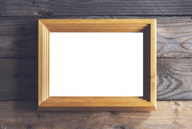 Çerçeve mockup rustik ahşap üzerine