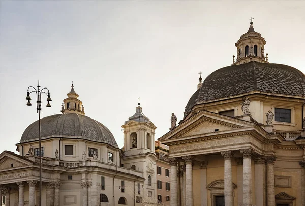 Piazza del Popolo churches — Stok fotoğraf