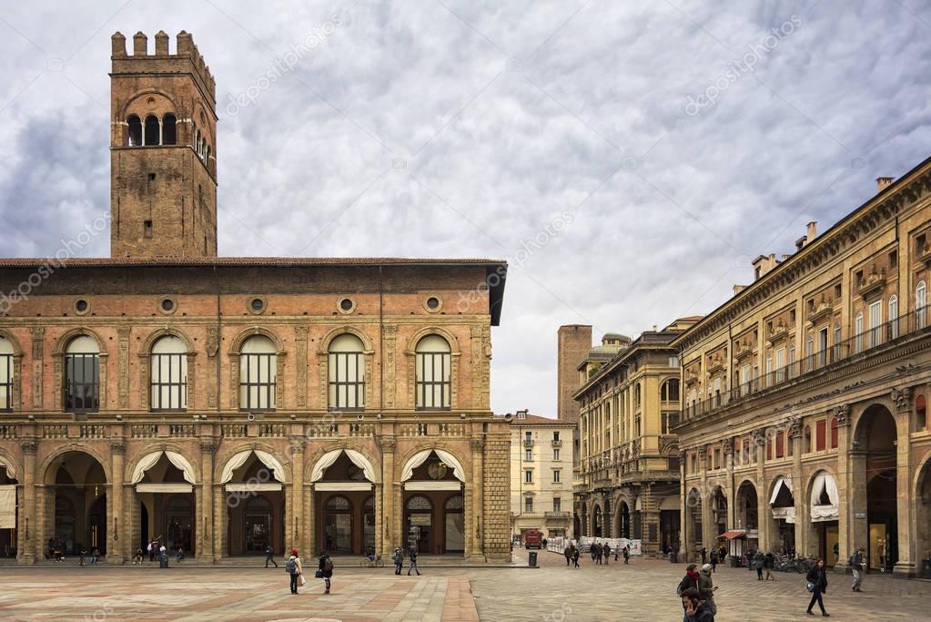 Bologna piazza Maggiore — Foto editorial de stock © feferoni 151095358