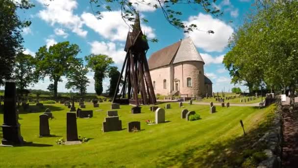 Klackeberga kerk Zweden — Stockvideo