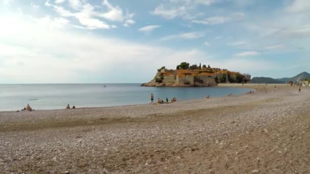 Sveti Stefan παραλία Μαυροβουνίου — Αρχείο Βίντεο