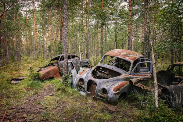 버려진된 오래 된 자동차 — 스톡 사진