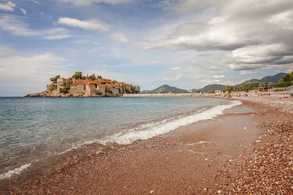 Sveti Stefan ilha marco icônico — Fotografia de Stock