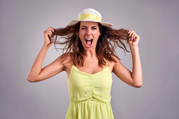 Young woman in a dress — Stock Photo, Image