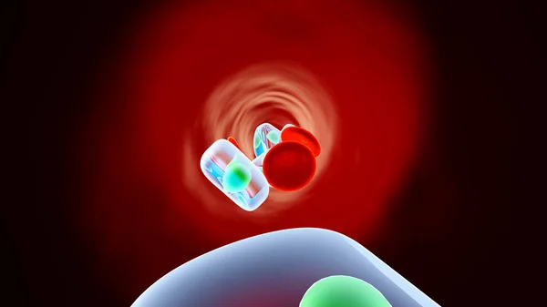 Lékařské substance plovoucí v krevním řečišti — Stock fotografie